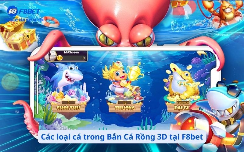 Các loại cá trong Bắn Cá Rồng 3D tại F8bet